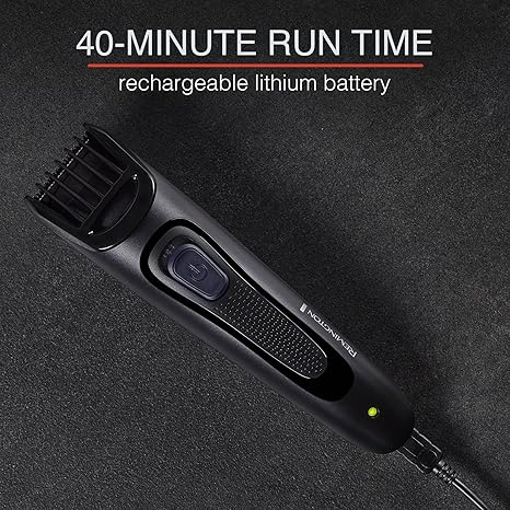 Remington Rechargeable Beard Trimmer Kit for Mustaches, Nose Hair, and Light Detailing and Grooming with Bonus Battery Nose Trimmer