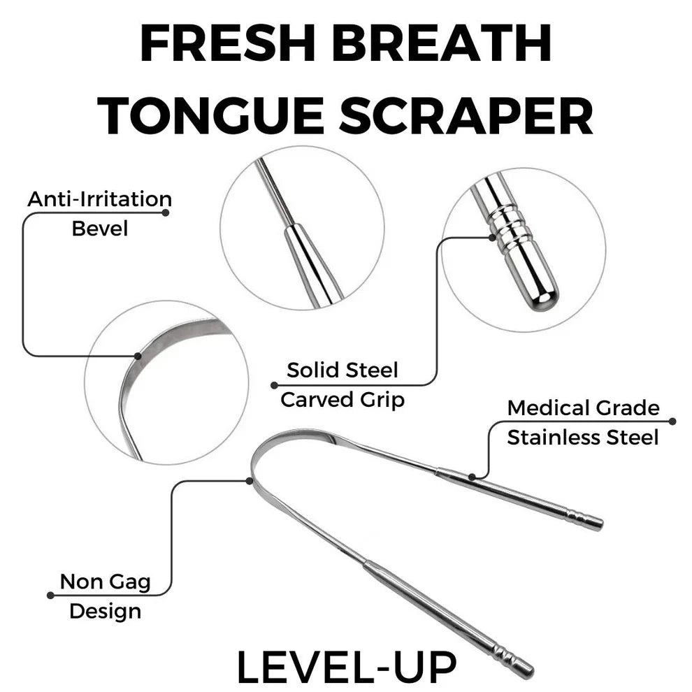 Tongue Scraper (Stainless Steel U-Shaped)