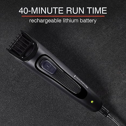 Remington Rechargeable Beard Trimmer Kit for Mustaches, Nose Hair, and Light Detailing and Grooming with Bonus Battery Nose Trimmer
