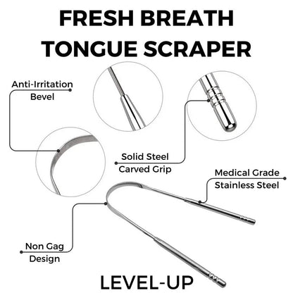 Tongue Scraper (Stainless Steel U-Shaped)